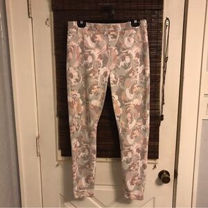 Spanx Jean-Ish Ankle Leggings Blush Bloom Women's Size XL